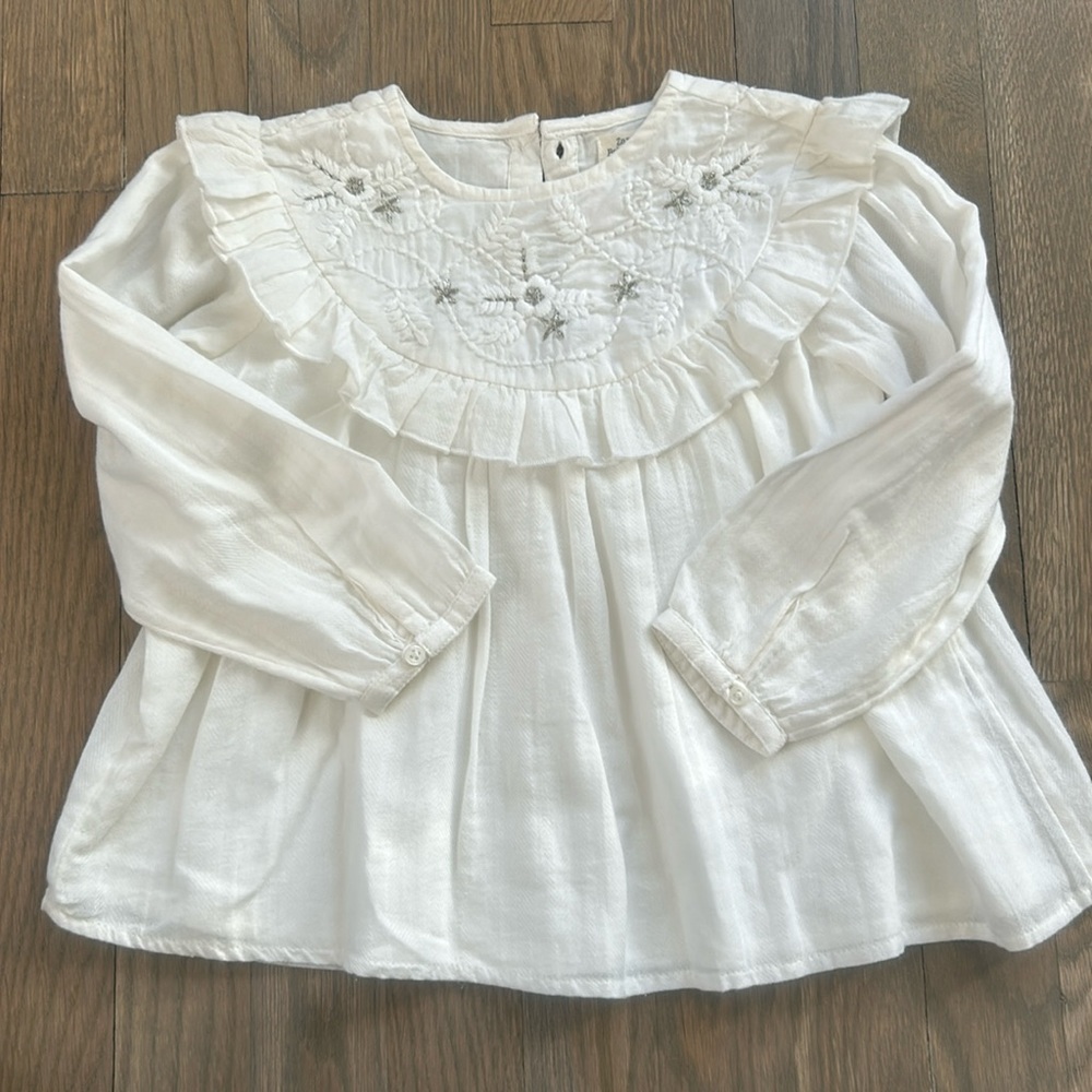 Zara white top size 3/4